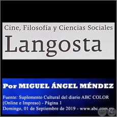  LANGOSTA - Por MIGUEL ÁNGEL MÉNDEZ -  Domingo, 01 de Septiembre de 2019